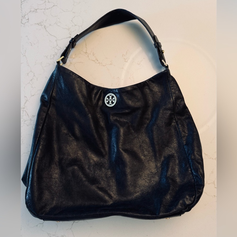 Tory Burch Black Leather Hobo Bag